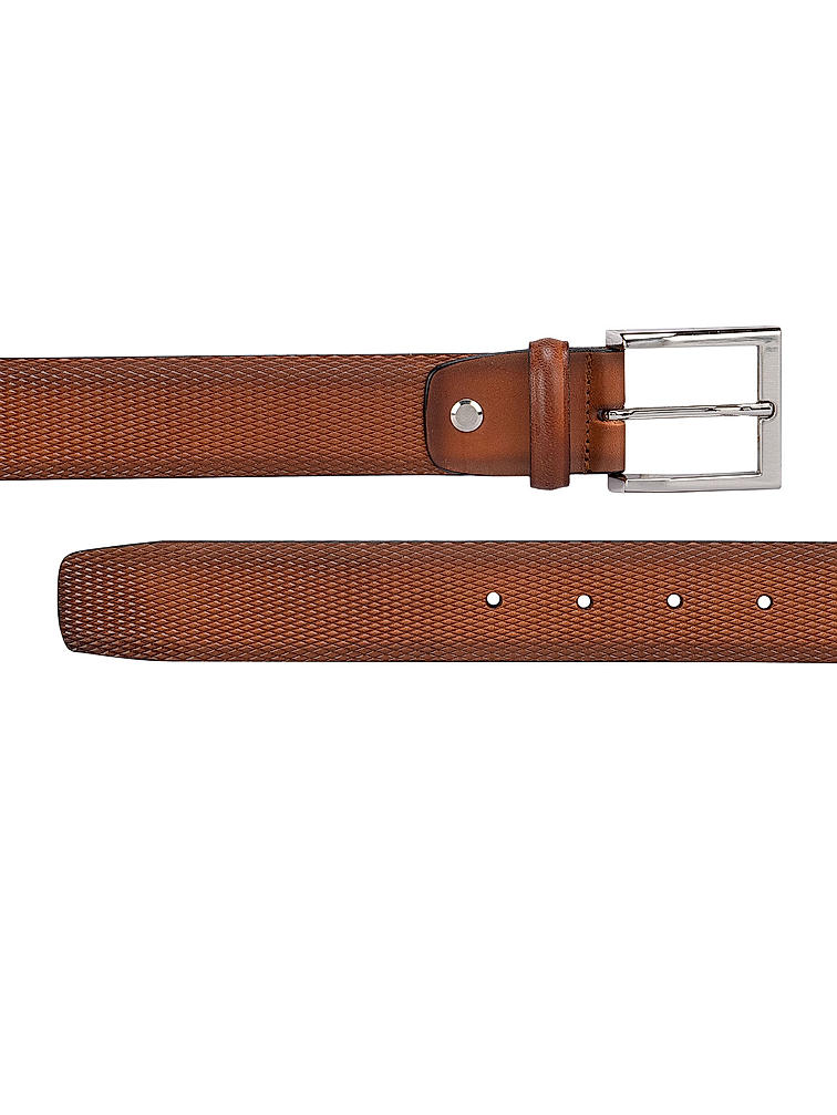 Tan Textured Leather Belt